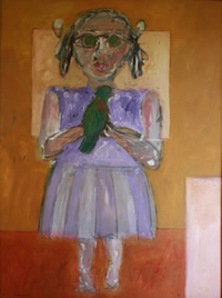 Girl with parrot